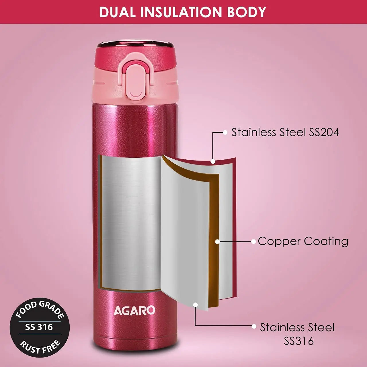 AGARO Galaxy Vacuum Flask 500ml - Image #1