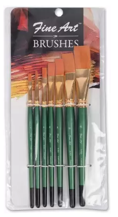 Pidilite Flat Brush (Set of 1, Flat Shape Green)