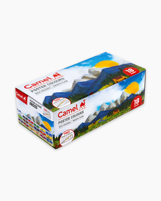 Camlin Poster Colours 18 Shades Set – Rich, Vibrant & Smooth Flow | Ideal for School Projects, Art & Craft |