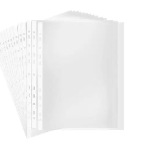 Digismart A4 30 Microns Punched Pocket, 100 Pages/Pack Sheet Protector Binder Pocket Paper File Letter Sheet Protector Binder Sleeves, Clear Sheet Protector Transparent Document Pocket Folder Wallets Sleeves(Transparent) - Image #3