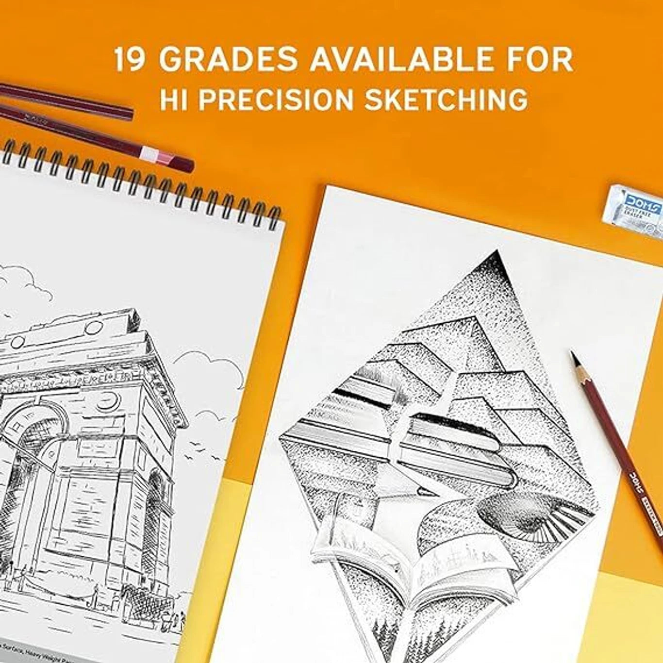 DOMS Drawing & Sketching Pencil – 6B Grade, High-Quality Graphite Pencil for Drawing, Shading & Sketching