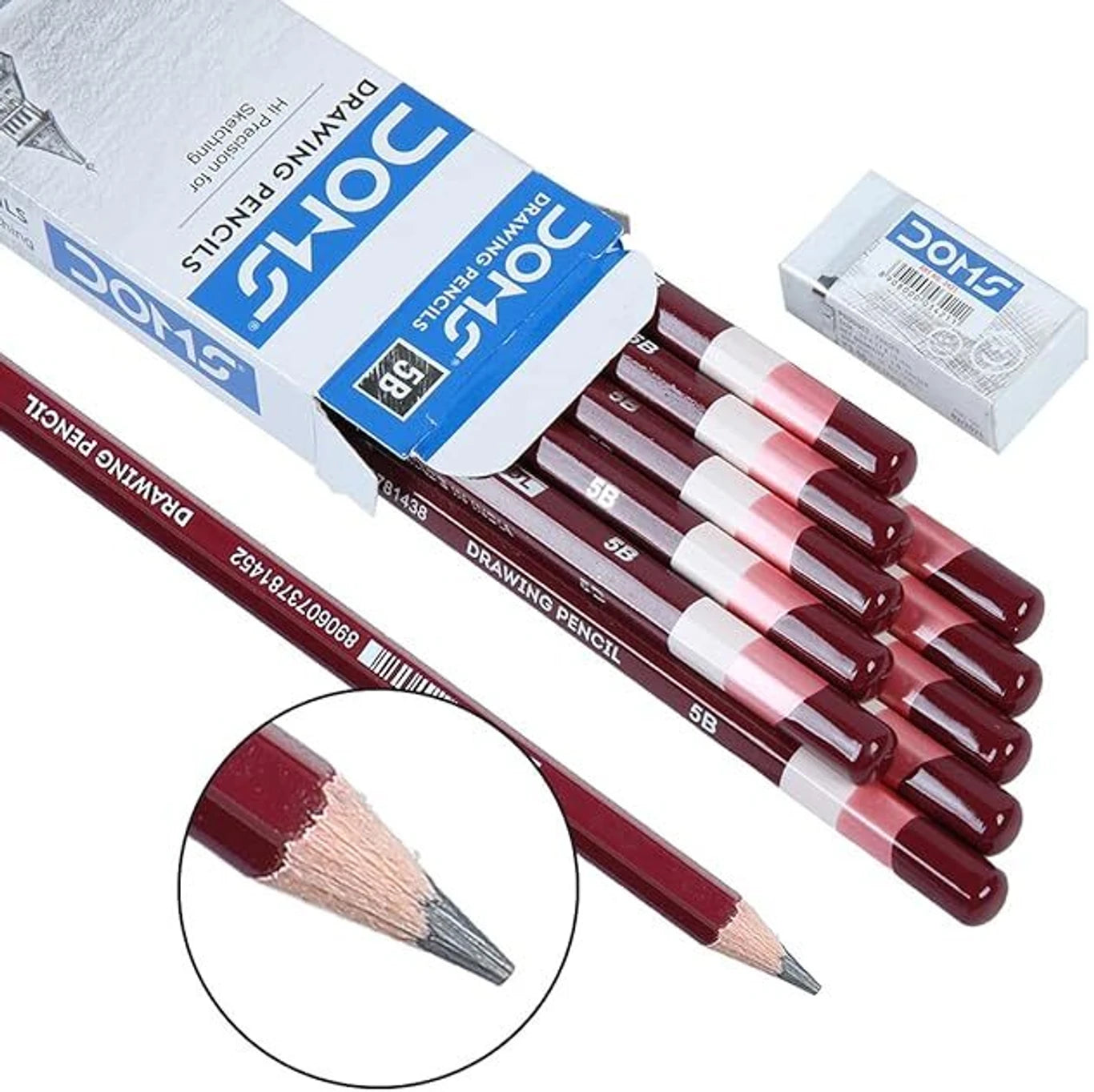 DOMS Drawing and Sketching 5B Pencil High-Quality Drawing & Sketching Pencil | Smooth Graphite Lead | Ideal for Shading, Sketching & Art