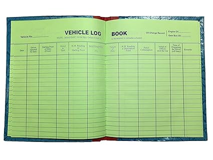 SARASWATI Vehicle Log Book Short Size - Hard Bound - 21 x 17 cm - 40 Pages Single - 75 GSM Thick Ledger Paper (Pack of 1)