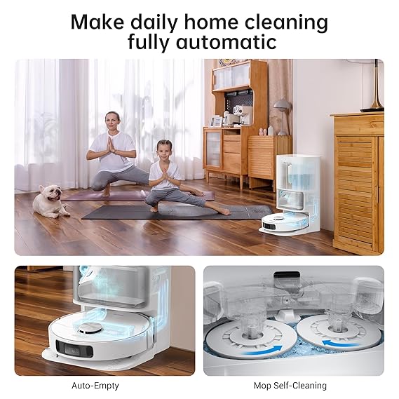 DREAME L10s Ultra Robot Vacuum Cleaner Washer with Self-Cleaning Base Station (Dust Drain, Automatic Cleaning) AI Obstacle Detection 3D, 5300Pa Suction Power, 210 Minutes Battery, WiFi/APP/Alexa (DBN)