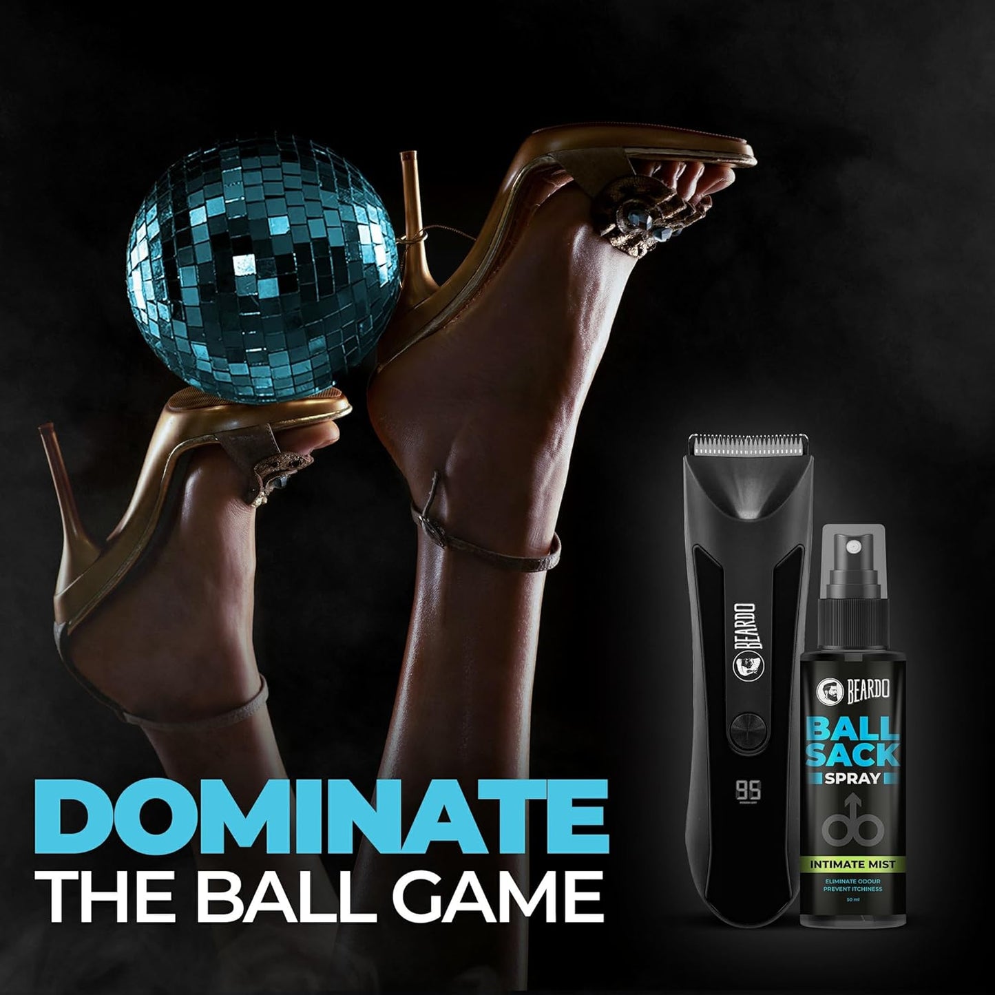 Beardo incrediBALL Trimmer for Men | Ball Trimmer for Men with Skin Safe Tech | No Nicks with Ceramic Blades | Shower friendly IPX5 Water resistant | LED display, LED torch, Dock | Use as per directions |