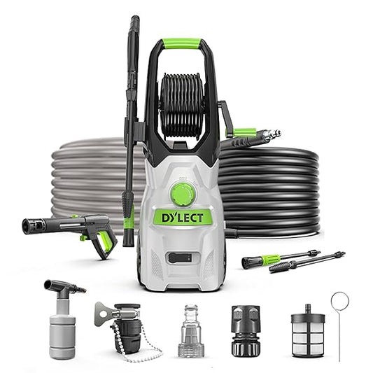 DYLECT Ultra Force Pro High Pressure Car Washer Pump(with Pressure Adjustment), 2200 Watts Motor, 220 Bars Pressure, 7.5L/Min Flow Rate, 8m Outlet Hose, Upright Design with Wheels with 11 Accessories (RD)
