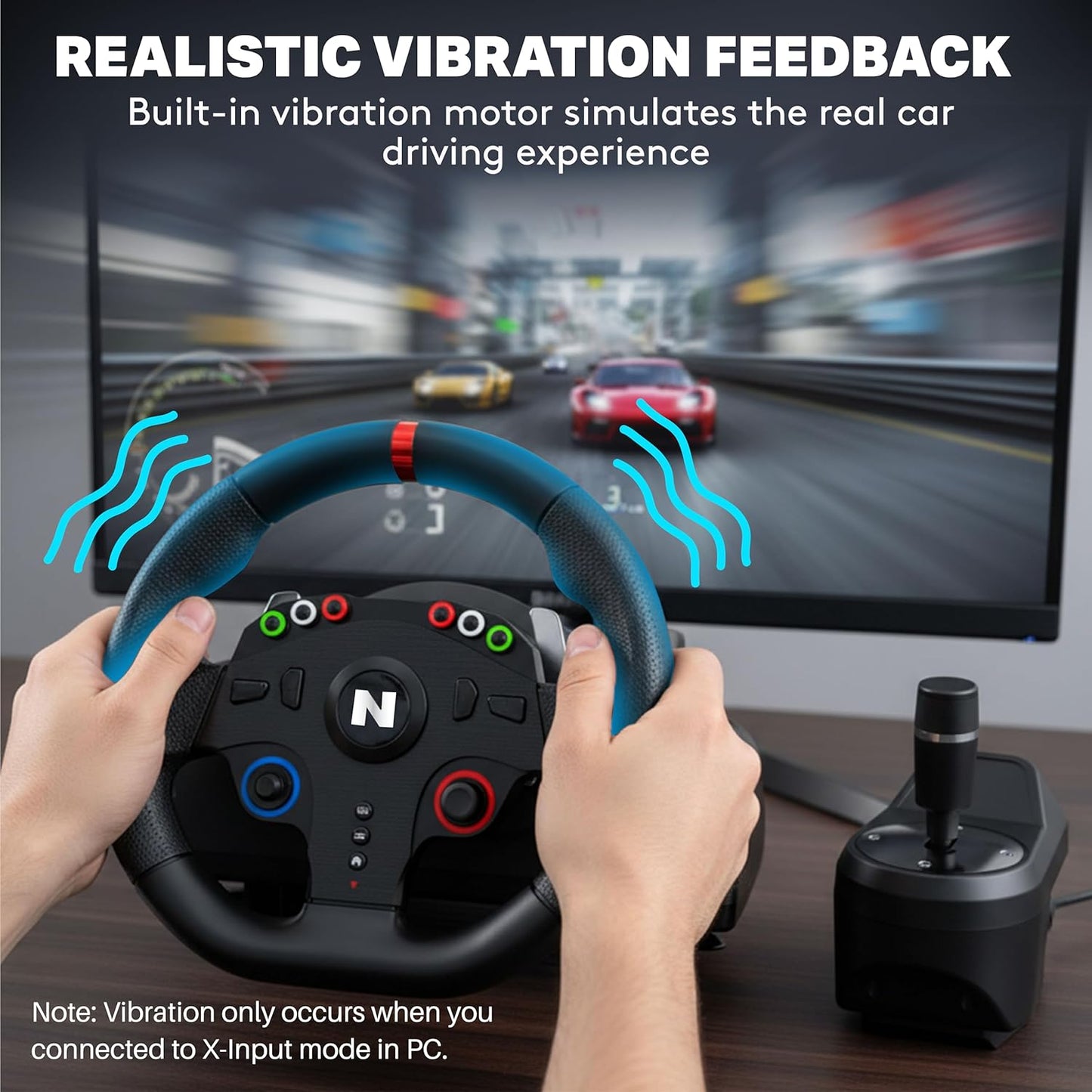 NiTHO Drive Pro ONE Gaming Racing Wheel with Separate Shifter and Floor Pedals, Steering Wheel for PC, PS4, Xbox One, Xbox Series X|S, Switch, 270 Degree Zero Dead Zone Driving Car Simulator