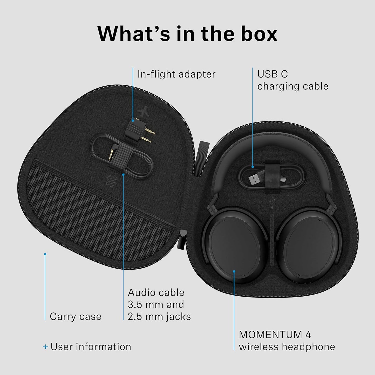 Sennheiser Momentum 4 Wireless Over Ear Headphones, German Design, ANC, 60h Battery, Customizable Sound, 4 Digital Mics for Crystal-Clear Calls, Multipoint Connectivity, 1 Yr Warranty, Graphite