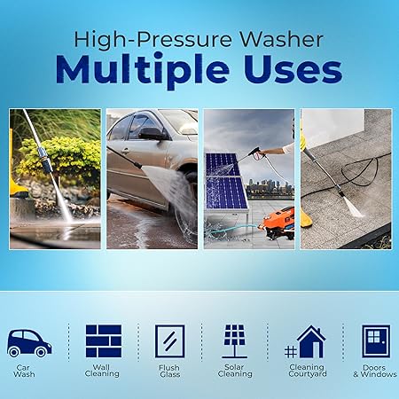 Woscher AquaWash Car Washer High Pressure Gun Pressure Washer for Car, Car Washing Pump for Car, Bike and Home Use Cleaning | 18 Months Warranty | 1800 Watts | 150 Bars | (RD)