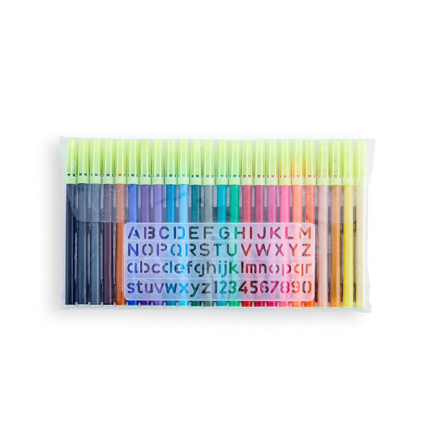 Camlin Sketch Pens with Free Stencil - 24 Shades (Multicolor)