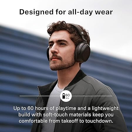 Sennheiser Momentum 4 Wireless Over Ear Headphones, German Design, ANC, 60h Battery, Customizable Sound, 4 Digital Mics for Crystal-Clear Calls, Multipoint Connectivity, 1 Yr Warranty, Graphite