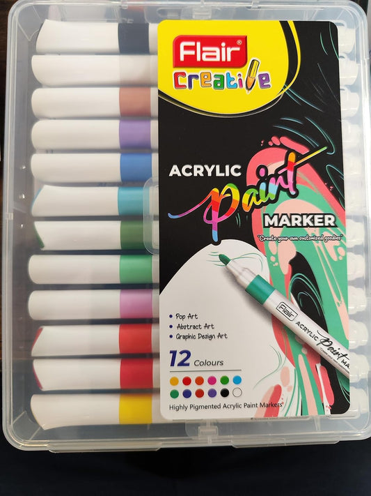 FLAIR acrylic paint marker set of 12 (assorted)