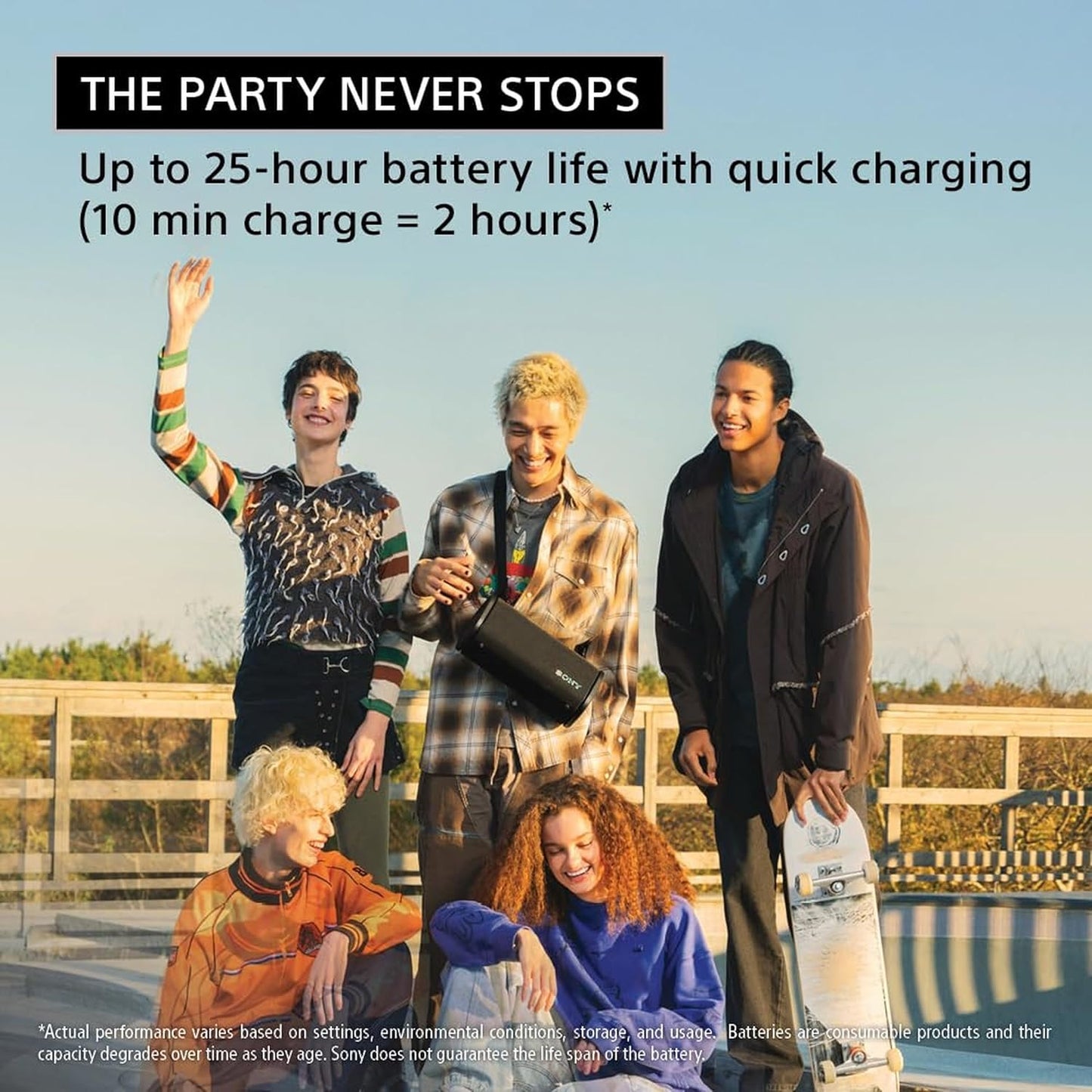 Sony New Launch ULT Field 5 Bluetooth Wireless Speaker with Massive Bass|360° Party Light|25hrs Playtime|IP67|Shoulder Strap|Quick Charge|Built in Powerbank|Party Connect(SRS-ULT50)-Black