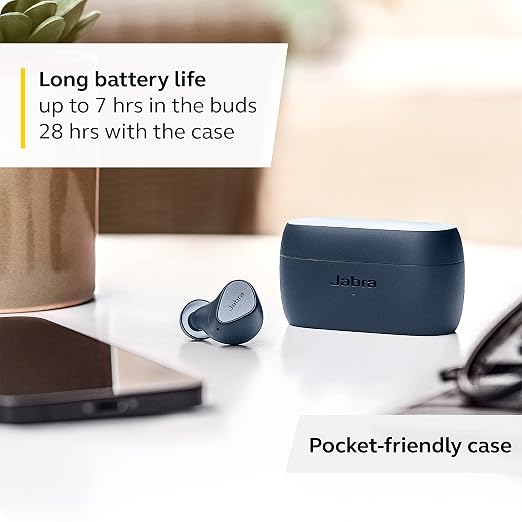 Jabra Elite 3 in Ear Wireless Bluetooth Earbuds – Noise Isolating True Wireless Buds with 4 Built-in Microphones for Clear Calls, Rich Bass, Customizable Sound, and Mono Mode (SD)