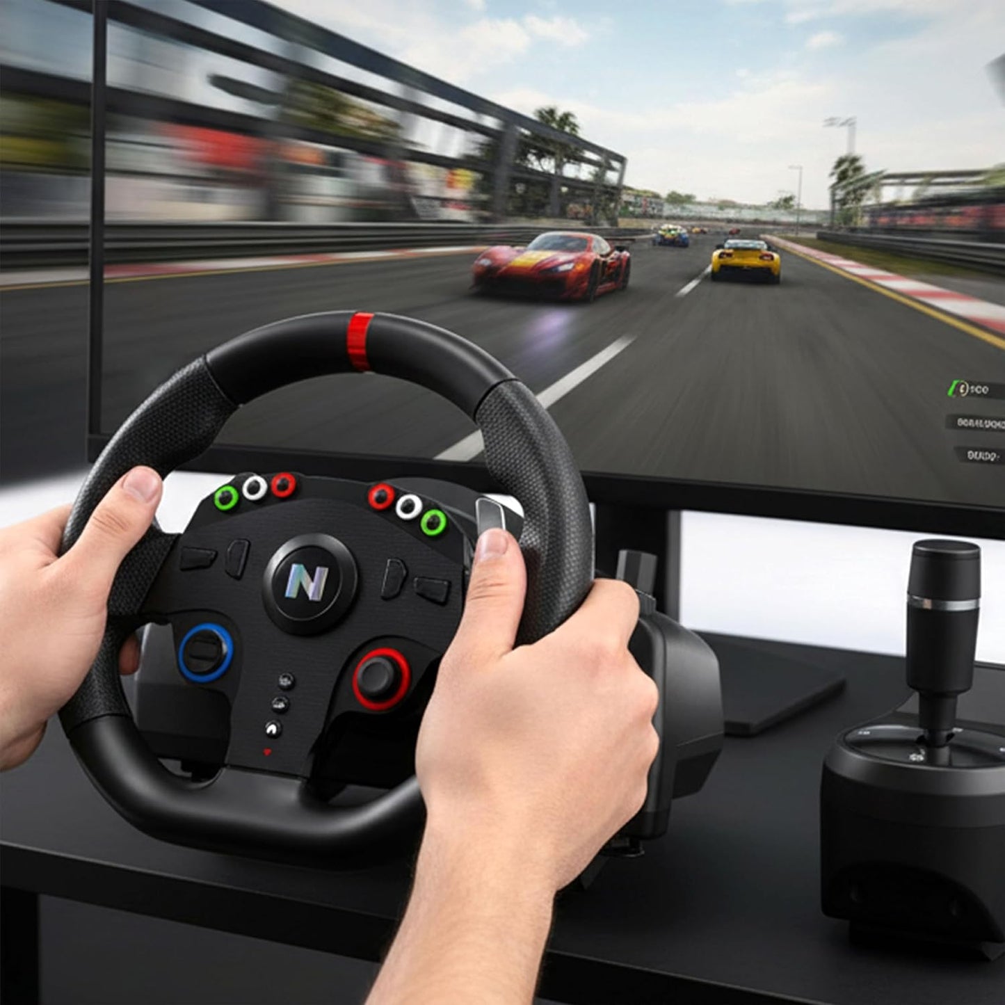 NiTHO Drive Pro ONE Gaming Racing Wheel with Separate Shifter and Floor Pedals, Steering Wheel for PC, PS4, Xbox One, Xbox Series X|S, Switch, 270 Degree Zero Dead Zone Driving Car Simulator