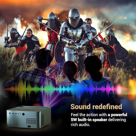 Lifelong Electronics PixelBeam Smart Projector | Android, 1080P Full HD Native & 4K Ultra HD Support | 7500 Lumens | for Room & Outdoors | All OTT Apps | WiFi/BT, Mirroring, USB, HDMI, Speakers (TS)