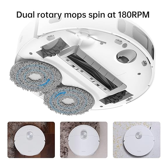 DREAME L10s Ultra Robot Vacuum Cleaner Washer with Self-Cleaning Base Station (Dust Drain, Automatic Cleaning) AI Obstacle Detection 3D, 5300Pa Suction Power, 210 Minutes Battery, WiFi/APP/Alexa (DBN)