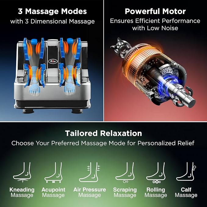 Dr Physio USA 1008 Electric Calf, Leg, & Foot Massager Machine for Pain Relief, Muscle Relaxation & Improving Blood Circulation with Rolling, Kneading & Vibration (TS)