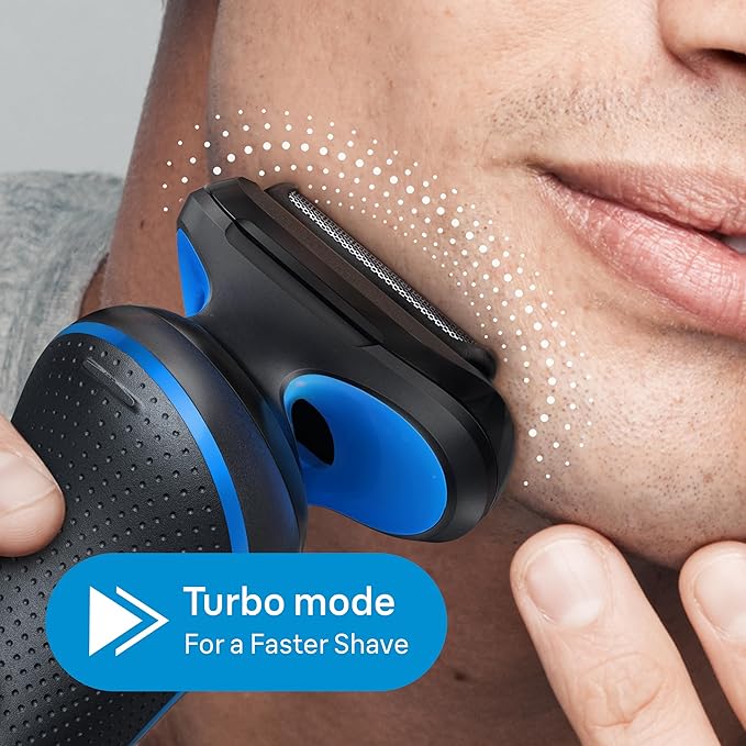 Braun Series 5 Electric Shaver, Senso Flex Technology, Auto Sense for Sensitive Skin, Wet or Dry Use, 100% Waterproof, Li-Ion Battery, 50 Min Runtime, 5 Min Quick Charge, German Engineering, Shaver 52