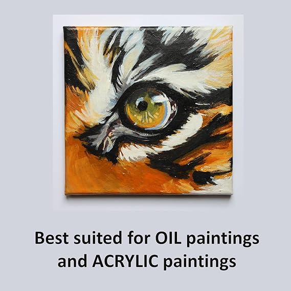 Pre Stretched Canvas (Primed Cotton) with Wooden Frame White, Suitable for Oil paitings, Abstract Paintings and Fluid Arts Pack of 1)