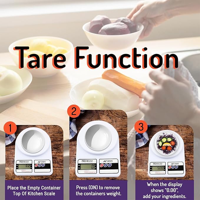 Ant Esports AEKS100 Kitchen Weighing Machine/Food Scale for Health, Fitness, Shop,Home Baking & Cooking with Large LCD Display,Tare Function, OverLoad Indicator, Weigh Up to 10Kgs, 30 Months Warranty