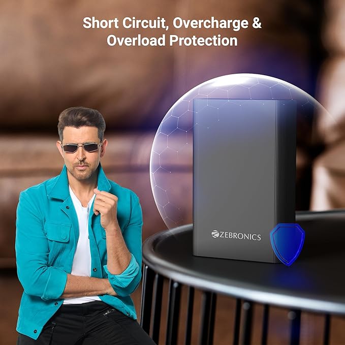 ZEBRONICS 20000 mAh Compact Power Bank, 22.5W Super Fast Charging, PD3.0 (PPS), Dual Type-C & USB-A, LED Indicator, Metal Body, for All Mobiles, Tablet & Other Devices EnergiTank 20MR1 (Midnight)  (LUX)