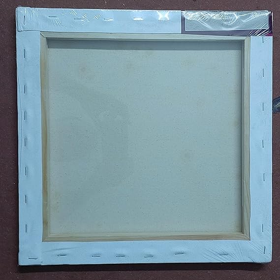 Pre Stretched Canvas (Primed Cotton) with Wooden Frame White, Suitable for Oil paitings, Abstract Paintings and Fluid Arts Pack of 1)