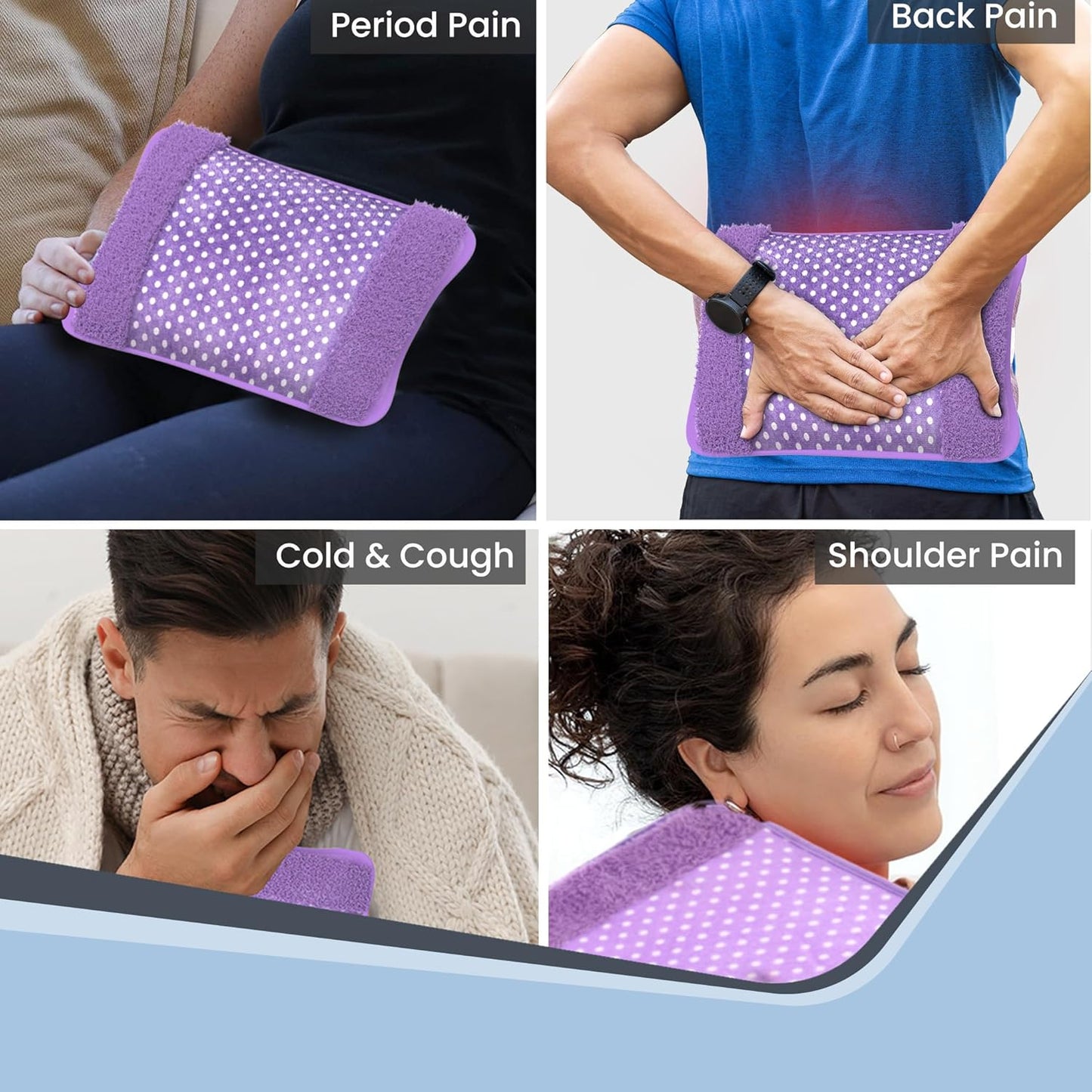 AGARO Electric Hot Water Bag HB361, For pain relief, heating bag electric, Heating Pad-Heat Pouch Hot Water Bottle Bag, Heating Pad For Pain Relief