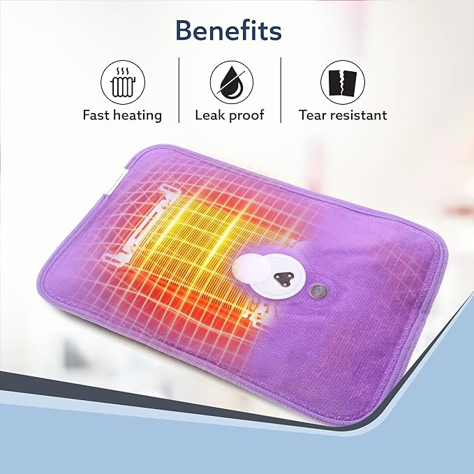 AGARO Electric Hot Water Bag HB361, For pain relief, heating bag electric, Heating Pad-Heat Pouch Hot Water Bottle Bag, Heating Pad For Pain Relief
