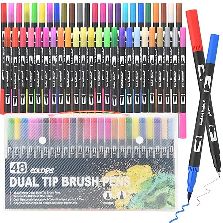 Scoffco Double Tip Brush Pen 48 Color