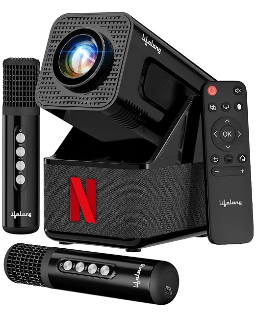 Lifelong Electronics ROAR Projector with 2 Mics | Booming 20W Speakers | Cricket Commentary, Karaoke Party & Room Cinema | 1080P & 4K Ultra HD Support | All Android OTT Apps | Ultra Bright 150” Screen (TS)