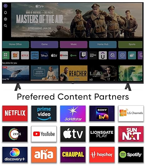 LG 139cm (55) UHD 75006LC Smart TV with α5 AI Processor 4K Gen6, Game Optimizer & Dashboard, HGIG Mode 2025 (APEX)