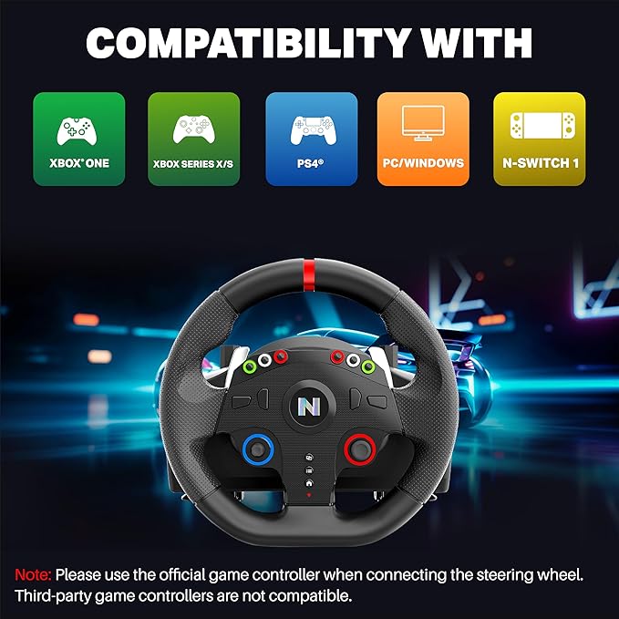 NiTHO Drive Pro ONE Gaming Racing Wheel with Separate Shifter and Floor Pedals, Steering Wheel for PC, PS4, Xbox One, Xbox Series X|S, Switch, 270 Degree Zero Dead Zone Driving Car Simulator
