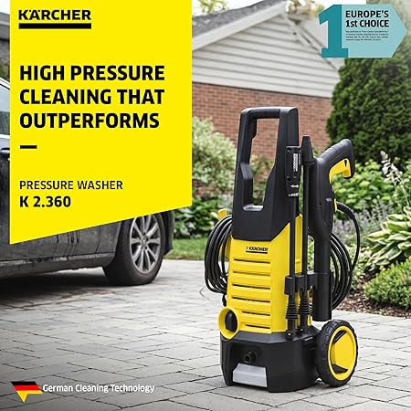 Karcher K 2.360 High Pressure Washer, 1400W, 120 Bar, 360 l/h Flow Rate, 6m Hose Pipe, Portable, Powerful & Resource-Saving Cleaning for Homes, Cars, Bikes, Gardens, Multiple Accessories, German Tech (RD)