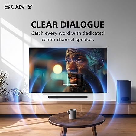 Sony Bravia Theatre Bar 6 HT-BD60 5.1(3.1.2 ch) Dolby Atmos Soundbar with Wireless Subwoofer, 2-Upfiring Speakers, S-Force & Vertical Surround Engine, Bluetooth, HDMI eARC. (TS)
