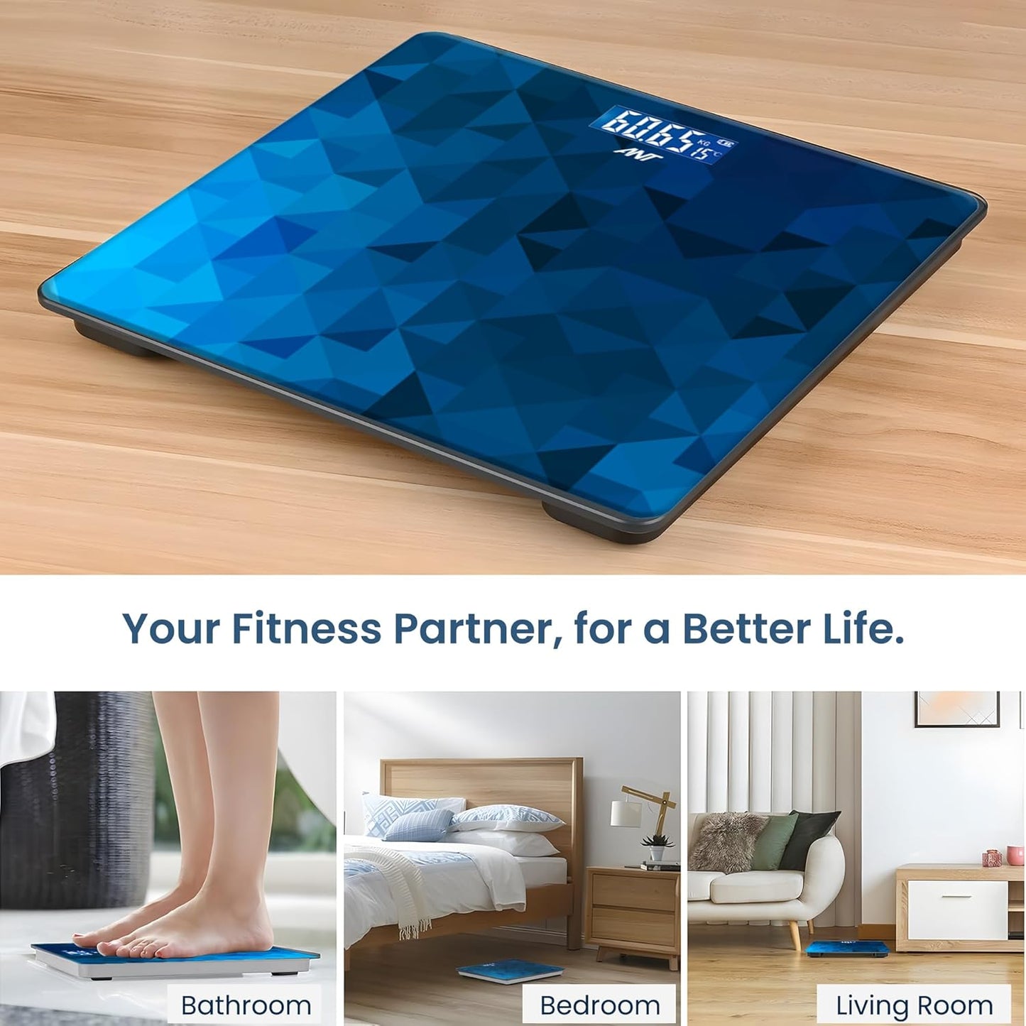 ANT Flora Prism Digital Bathroom Scale forBody Weight Highly Accurate Body Weighing Machine Compact Size LED Display, High Standards Sturdy Tempered Glass, Conversion Switch,30 Months Warranty_ Prism