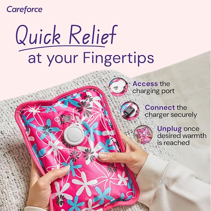 Careforce Electric Hot Water Bag for Pain Relief Heating Pad for Periods Cramps Heat Warmer Pack for Shoulder, Back, Neck and Full Body Aches