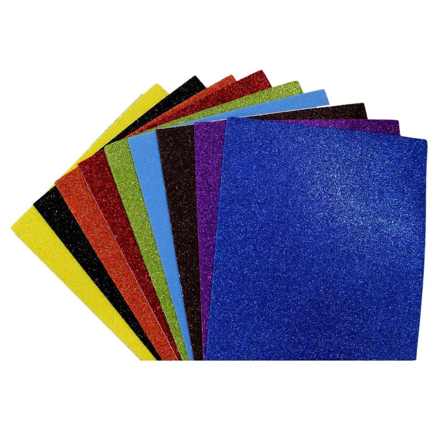 Art & Craft Size Glitter Foam Sheet (Pack of 10) (Multicolor)