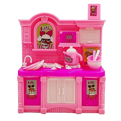 Doll Maria Kitchen Playset Toy with Kitchen Accessories, Dinner Table, Utensils, Cookware for Kids Girls