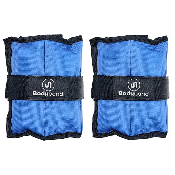 Bodyband Ankle Weights 1 kg X2 Pcs Wrist Weights Strap For Gym Ankle Weight Cuff Leg Weight For Men & Women For Legs Training, Workout Unisex WeightCuffs for Gym Resistance- Blue, 1 kg x 1 Pair  (ASL)