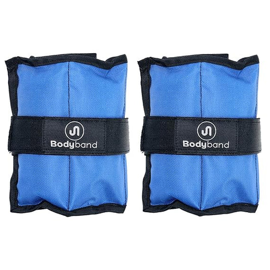 Bodyband Ankle Weights 1 kg X2 Pcs Wrist Weights Strap For Gym Ankle Weight Cuff Leg Weight For Men & Women For Legs Training, Workout Unisex WeightCuffs for Gym Resistance- Blue, 1 kg x 1 Pair  (ASL)