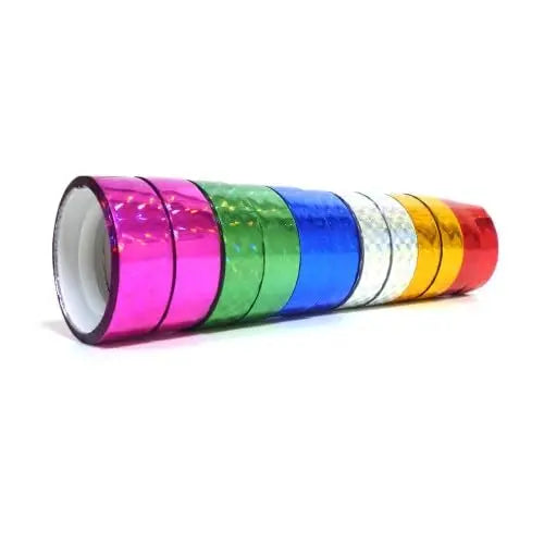 Amkay 12 mtr Colorful Decorative Glitter Adhesive Tape Rolls For Scrapbooking, Decoration Art & Craft Gift Wrapping Tape Set of 12 Pcs - Image #3