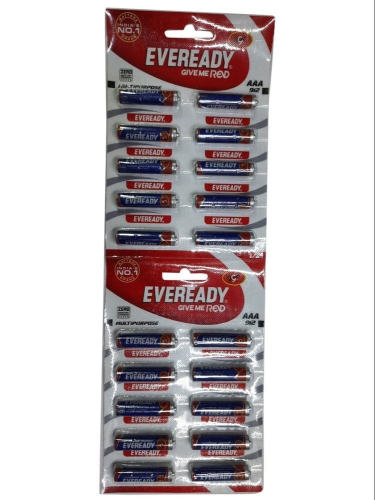 Eveready AAA Cell 912 Blue Battery, For Remotes 1.5 Volts Blue Battery Pencil cells PACK OF 12