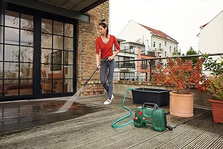 BOSCH Easy Aquatak 120 High Pressure Washer |1500-wt Motor | Max Pressure 120 Bar | Variable fan jet nozzle | Bosch Gun & Lance, Self-priming | Removing Heavy Dirt from Small Cars & Driveways | 4.7 Kg (RD)
