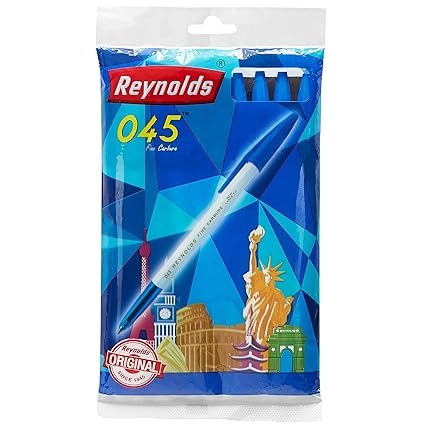 Reynolds 045 Ball Pens | Fine Point (0.7mm) | Blue Ink | 10 Count