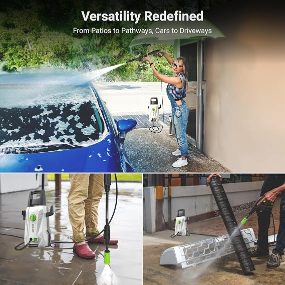 [Upgraded 2026] Dylect® Ultra Flow Plus High Pressure Car Washer, 1900W Motor, 140 Bar Pressure, 6.5L/Min Flow Rate, Upright Design for Car, Bike & Home Cleaning, Now with 8M Hose, Incl 11 Accessories (RD)