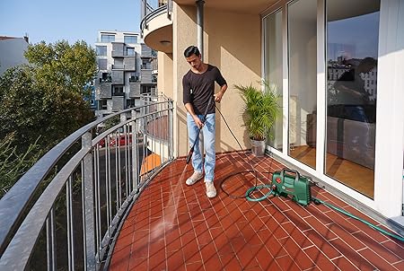 BOSCH Easy Aquatak 120 High Pressure Washer |1500-wt Motor | Max Pressure 120 Bar | Variable fan jet nozzle | Bosch Gun & Lance, Self-priming | Removing Heavy Dirt from Small Cars & Driveways | 4.7 Kg (RD)