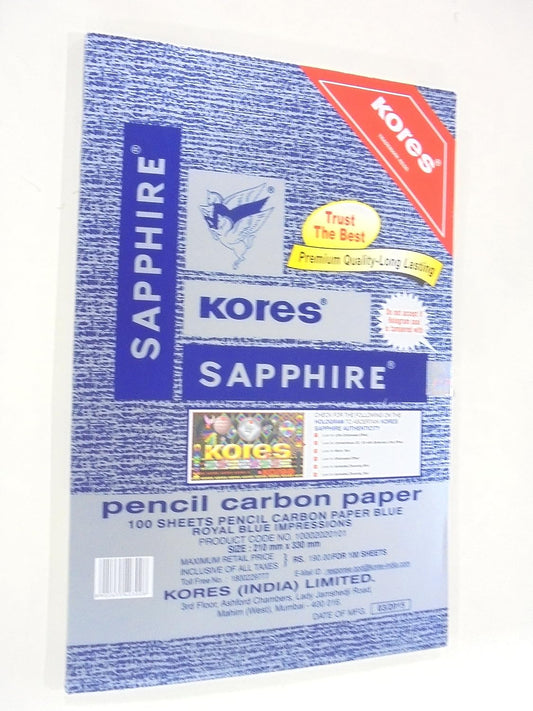Kores Pen/Pencil Carbon Paper, Sapphire Blue