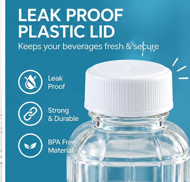 AARCheck Glass Bottle 300 ML with Plastic Lid | Reusable Clear Glass Water Bottle for Juice, Milk & Beverages