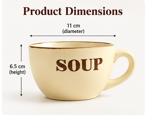 AAR Cuddle Cup Ceramic Soup Mug with Handle and Spoon, Cream Colour